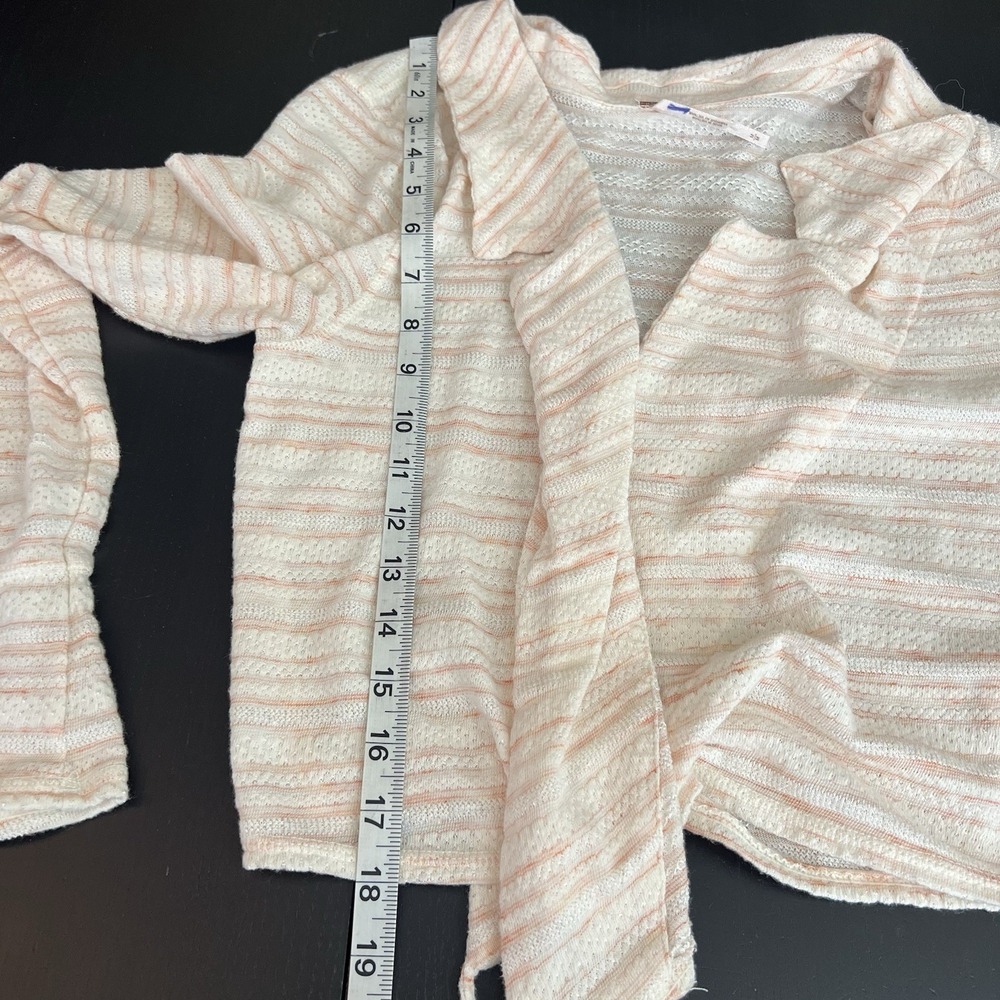 Free People Eloise Wrap Top Size M Tie Cropped Long Sleeve Striped Cotton Blend - Picture 10 of 10